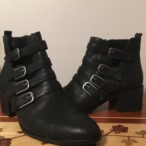 Lucky Brand Black Buckle “Loreniah” Booties